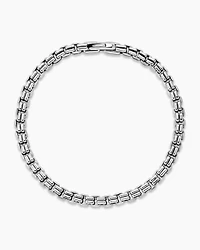 Double Box Chain Bracelet Sterling Silver, 4mm