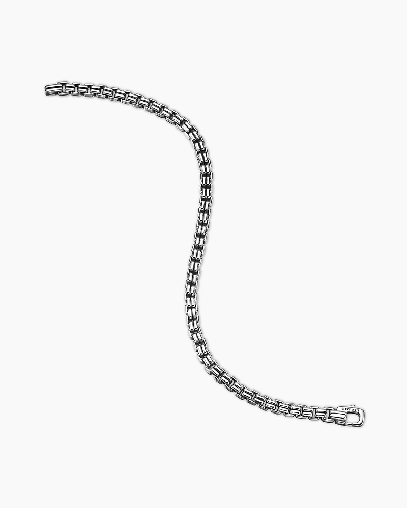 Double Box Chain Bracelet Sterling Silver, 4mm
