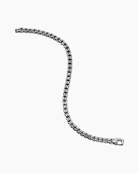 Double Box Chain Bracelet Sterling Silver, 4mm