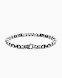 Double Box Chain Bracelet Sterling Silver, 4mm