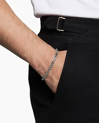 Double Box Chain Bracelet Sterling Silver, 4mm