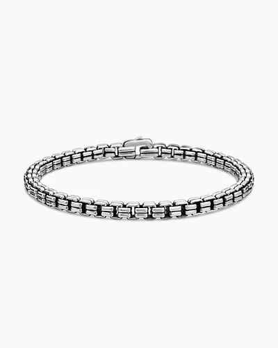 Double Box Chain Bracelet Sterling Silver, 4mm