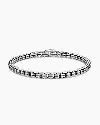 Double Box Chain Bracelet Sterling Silver, 4mm