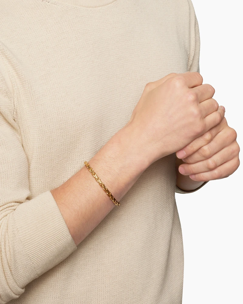 Fluted Chain Bracelet 18K Yellow Gold