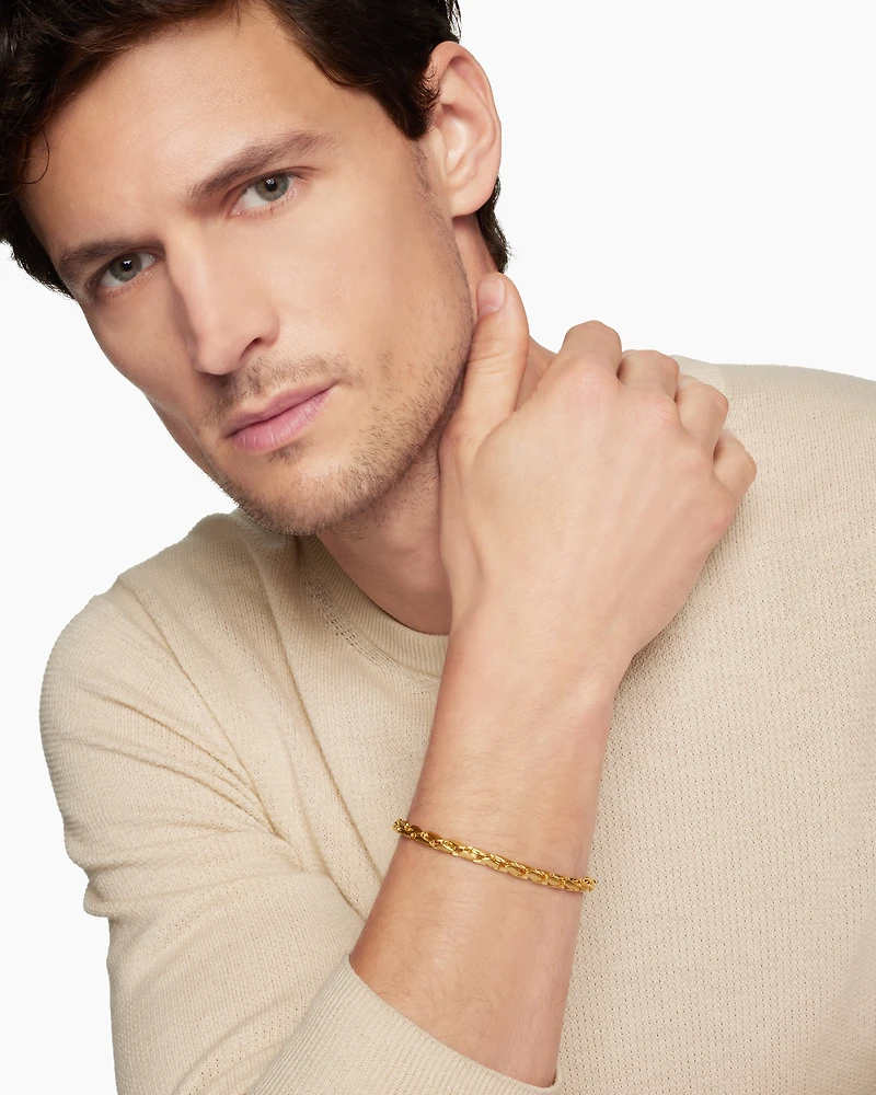 Fluted Chain Bracelet 18K Yellow Gold