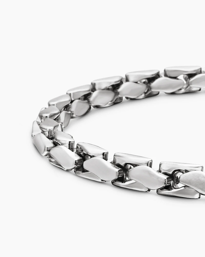 Fluted Chain Bracelet Sterling Silver, 5mm