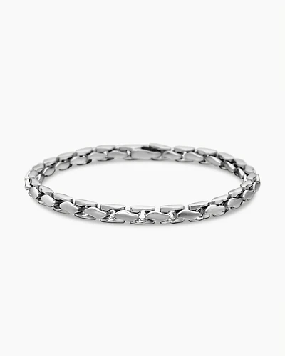Fluted Chain Bracelet Sterling Silver, 5mm