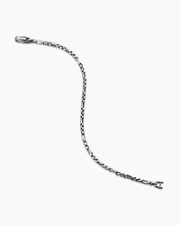 Open Station Box Chain Bracelet Sterling Silver, 3mm