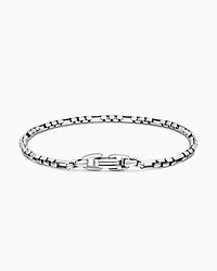 Open Station Box Chain Bracelet Sterling Silver, 3mm