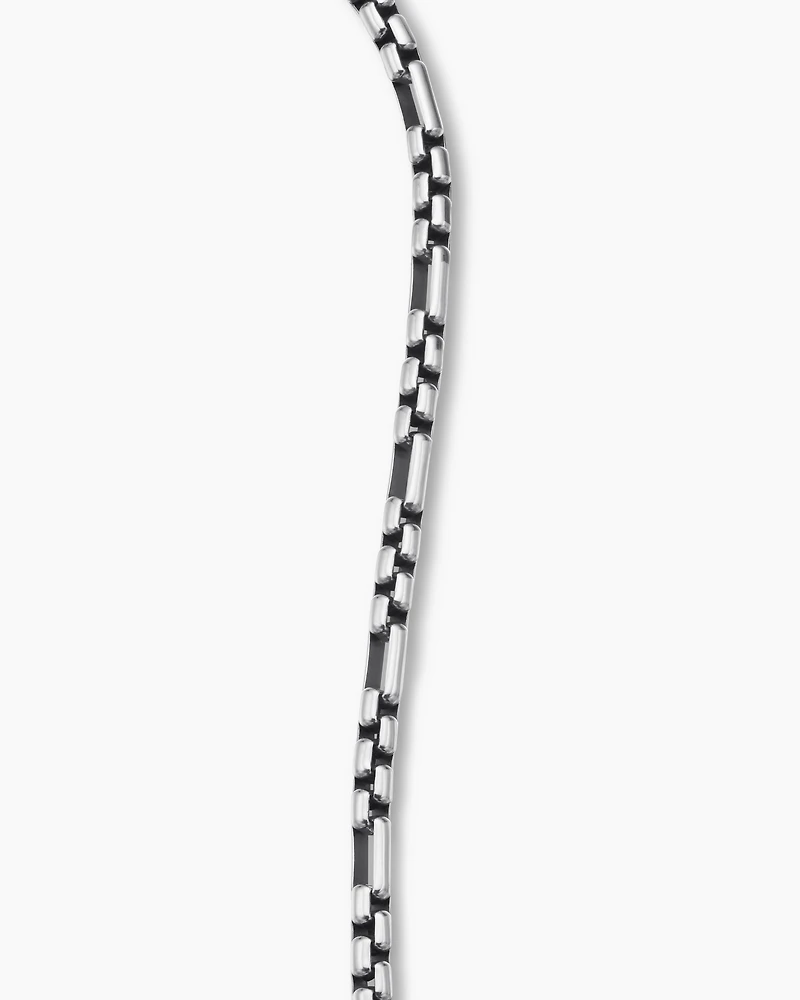 Open Station Box Chain Bracelet Sterling Silver, 3mm