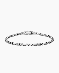 Open Station Box Chain Bracelet Sterling Silver, 3mm