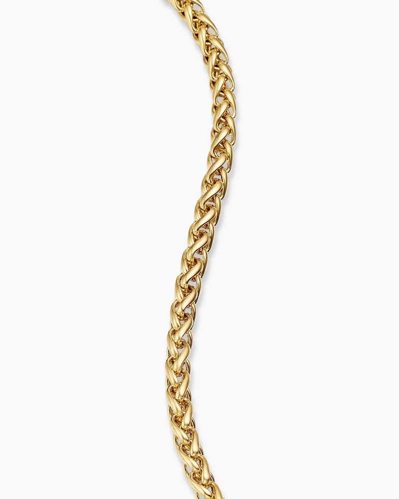 Wheat Chain Bracelet 18K Yellow Gold, 4mm