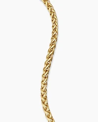 Wheat Chain Bracelet 18K Yellow Gold, 4mm