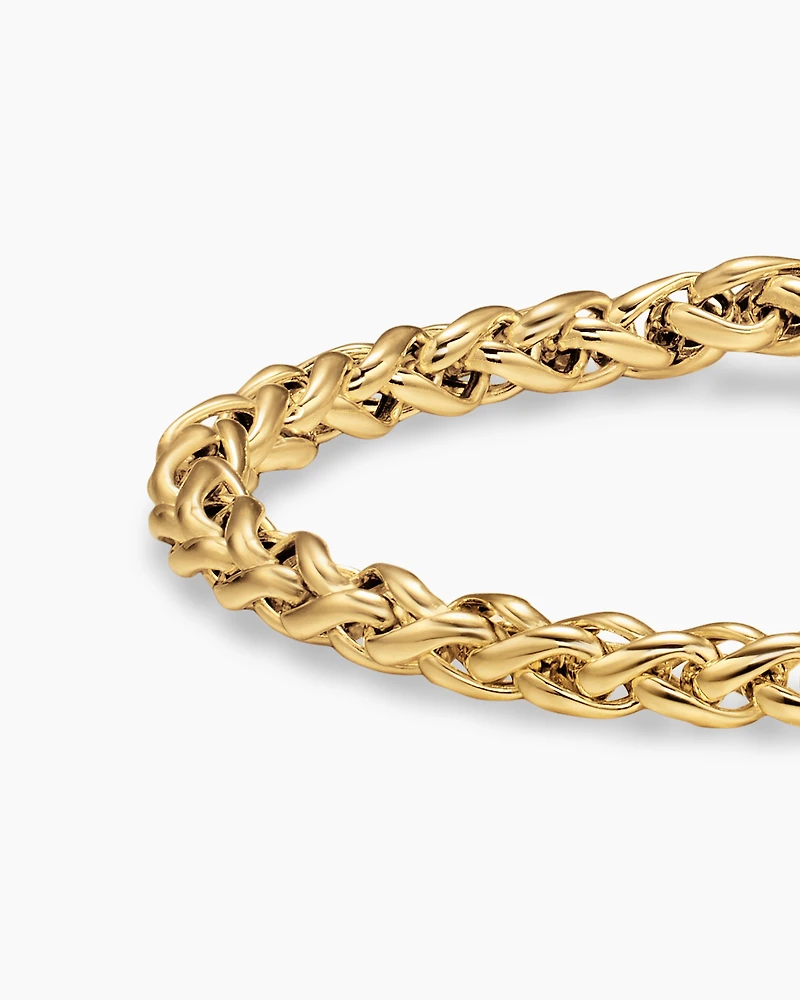Wheat Chain Bracelet 18K Yellow Gold, 4mm