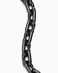 Chain Links Bracelet Black Titanium with 18K Yellow Gold, 10mm
