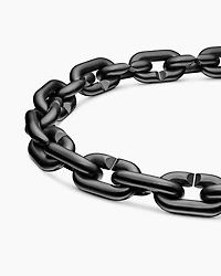 Chain Links Bracelet Black Titanium with 18K Yellow Gold, 10mm
