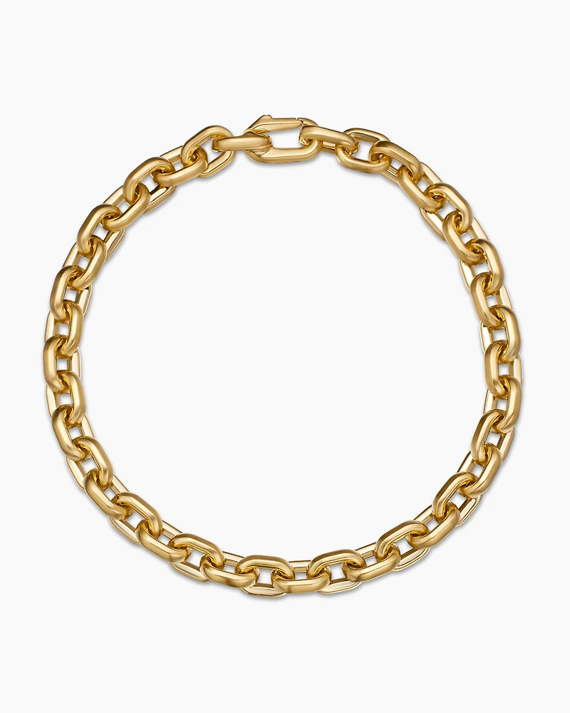 Deco Chain Link Bracelet 18K Yellow Gold, 8.5mm