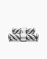 Cable Elongated Cufflinks in Sterling Silver, 22mm