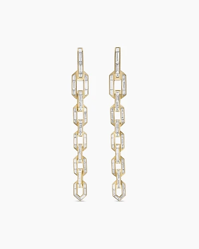 Stax Chain Earrings in Yellow Gold with Diamonds