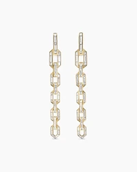Stax Chain Earrings in Yellow Gold with Diamonds