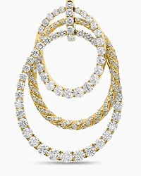 Floating Diamonds Drop Earrings in Yellow Gold