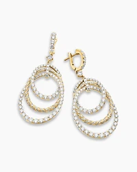 Floating Diamonds Drop Earrings in Yellow Gold