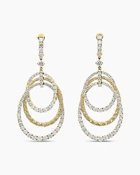 Floating Diamonds Drop Earrings in Yellow Gold