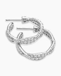 Floating Diamonds Invisible Set Hoop Earrings in Gold