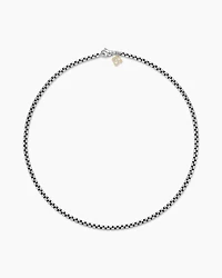 Box Chain Necklace Sterling Silver with 14K Yellow Gold Accent