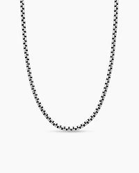 Box Chain Necklace Sterling Silver with 14K Yellow Gold Accent