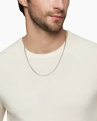 Box Chain Necklace 18K White Gold
