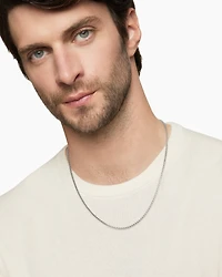 Box Chain Necklace 18K White Gold