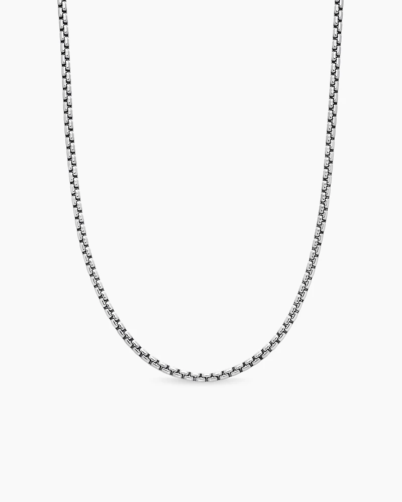 Box Chain Necklace 18K White Gold