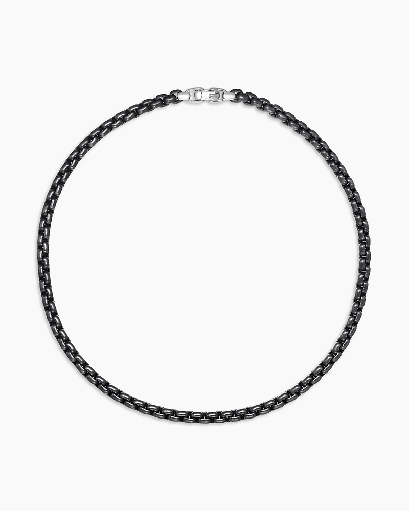 Box Chain Necklace with Stainless Steel and Sterling Silver