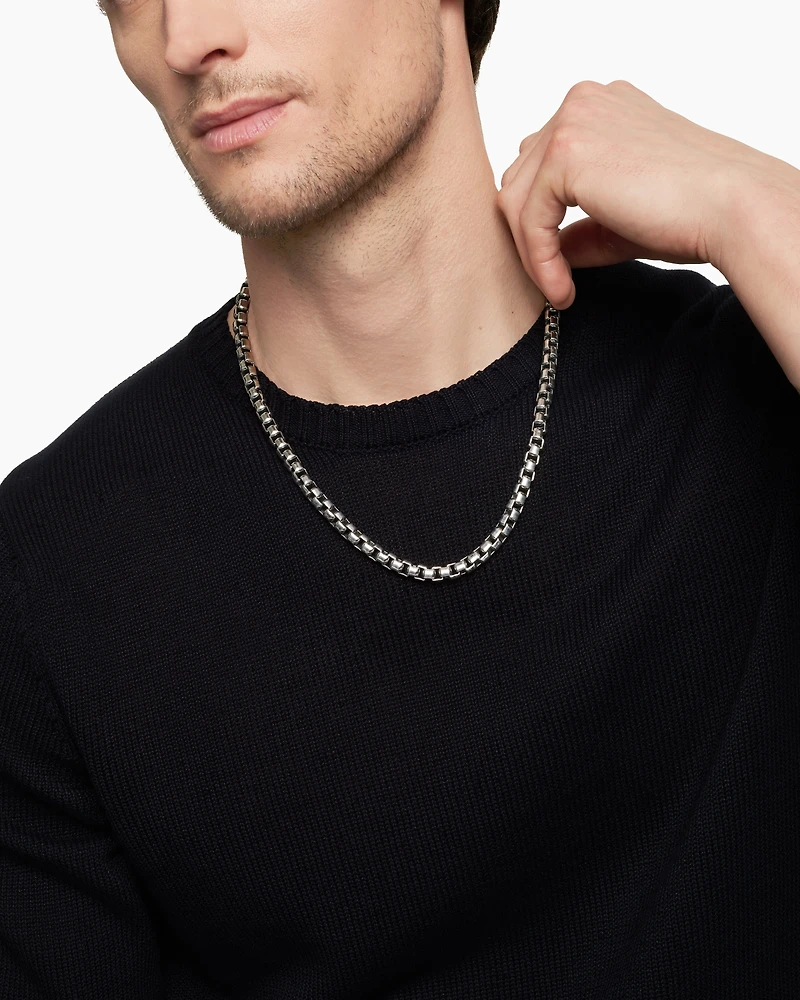 Box Chain Necklace in Sterling Silver, 7.3mm