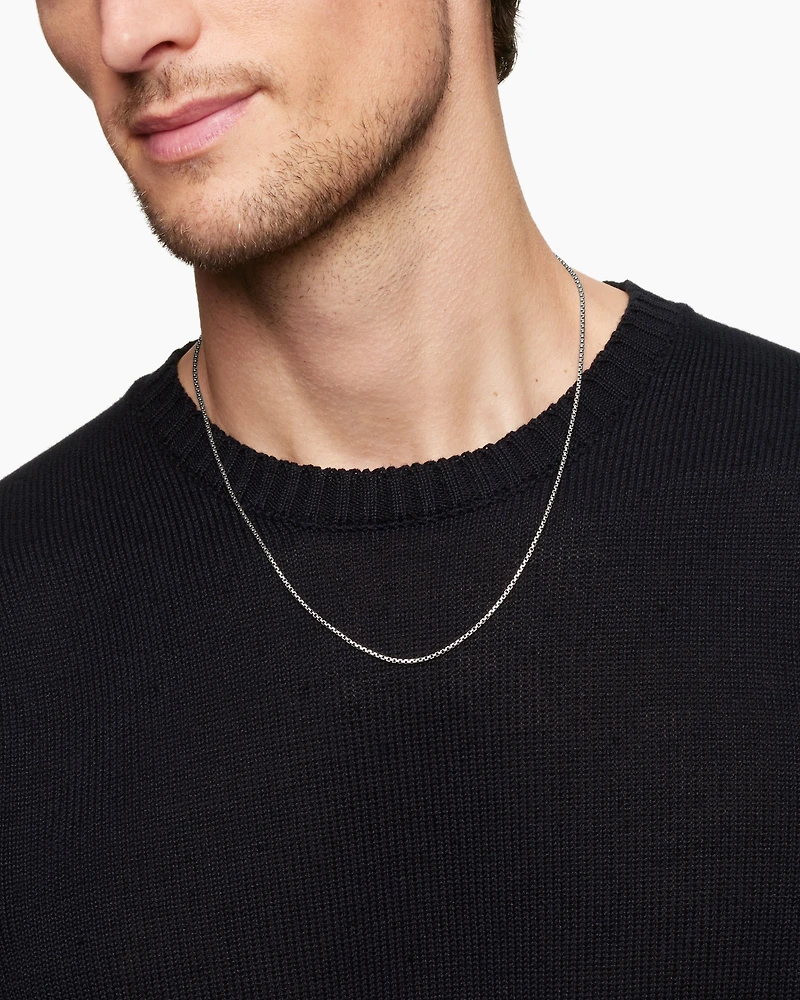 Box Chain Necklace Sterling Silver
