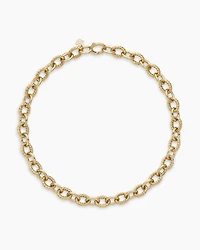 Oval Link Chain Necklace in 18K Yellow Gold, 16mm