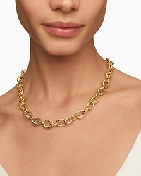 Oval Link Chain Necklace in 18K Yellow Gold, 16mm