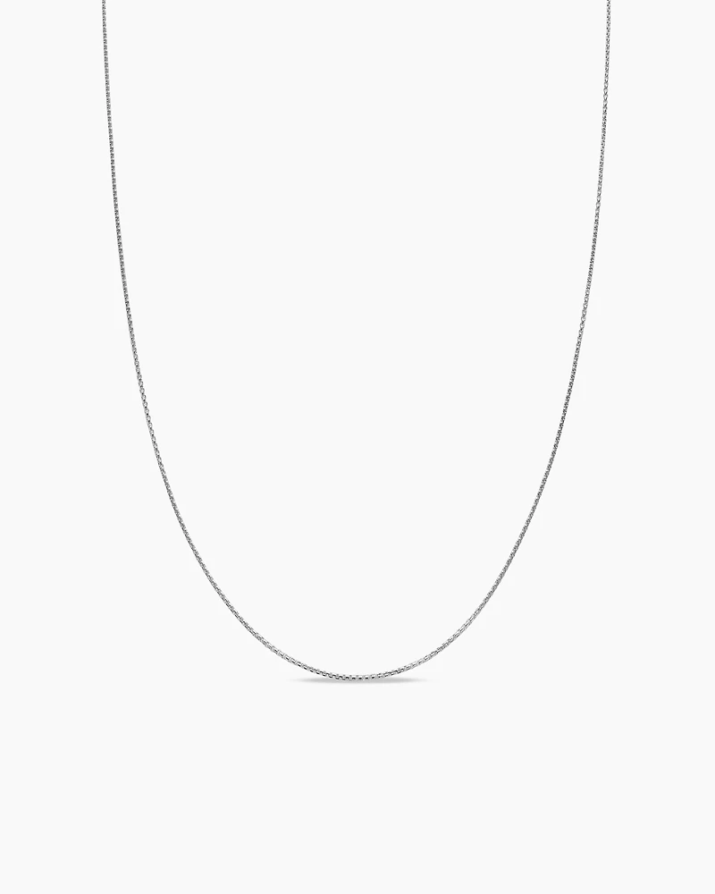 Box Chain Necklace in Sterling Silver, 1.25mm