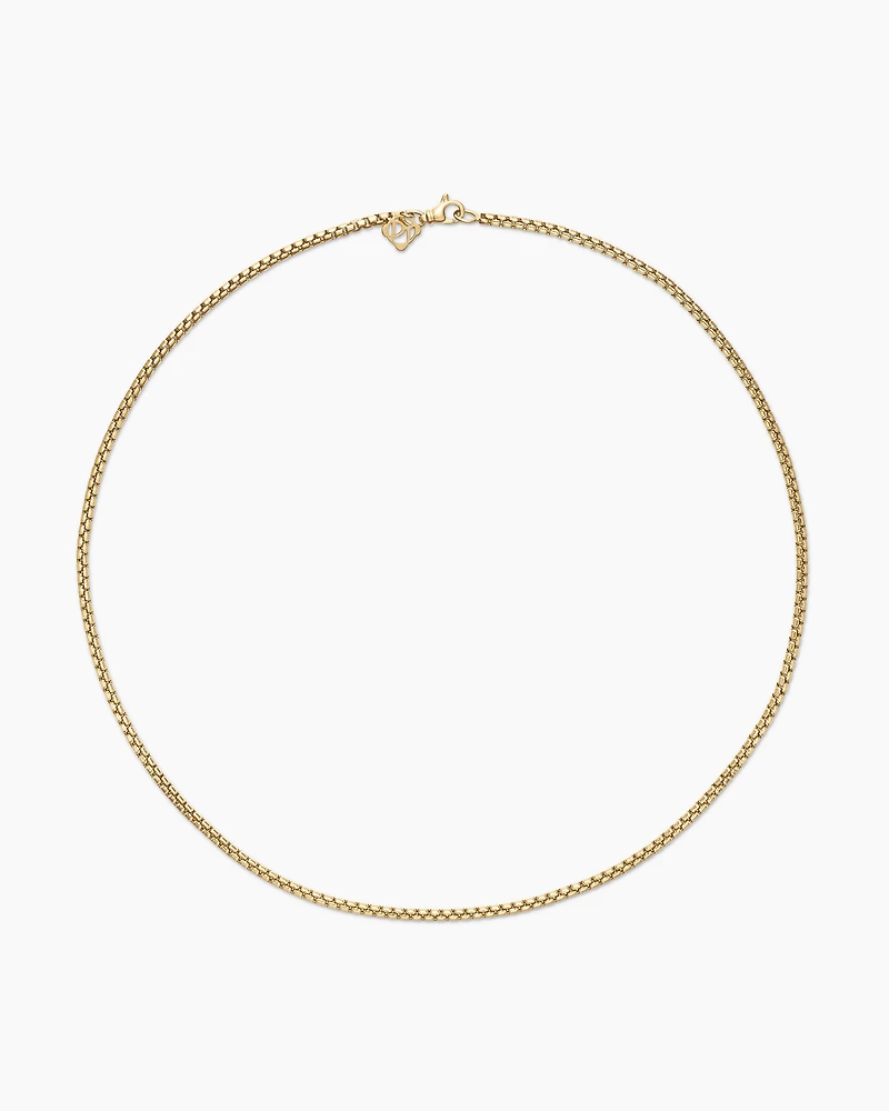 Box Chain Necklace 18k Yellow Gold