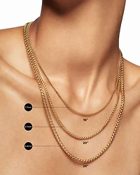 Box Chain Necklace 18k Yellow Gold