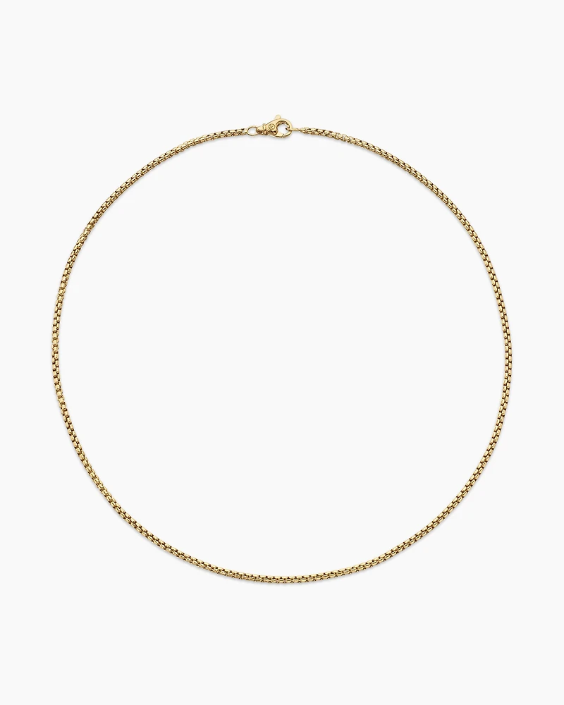 Box Chain Necklace 18k Yellow Gold