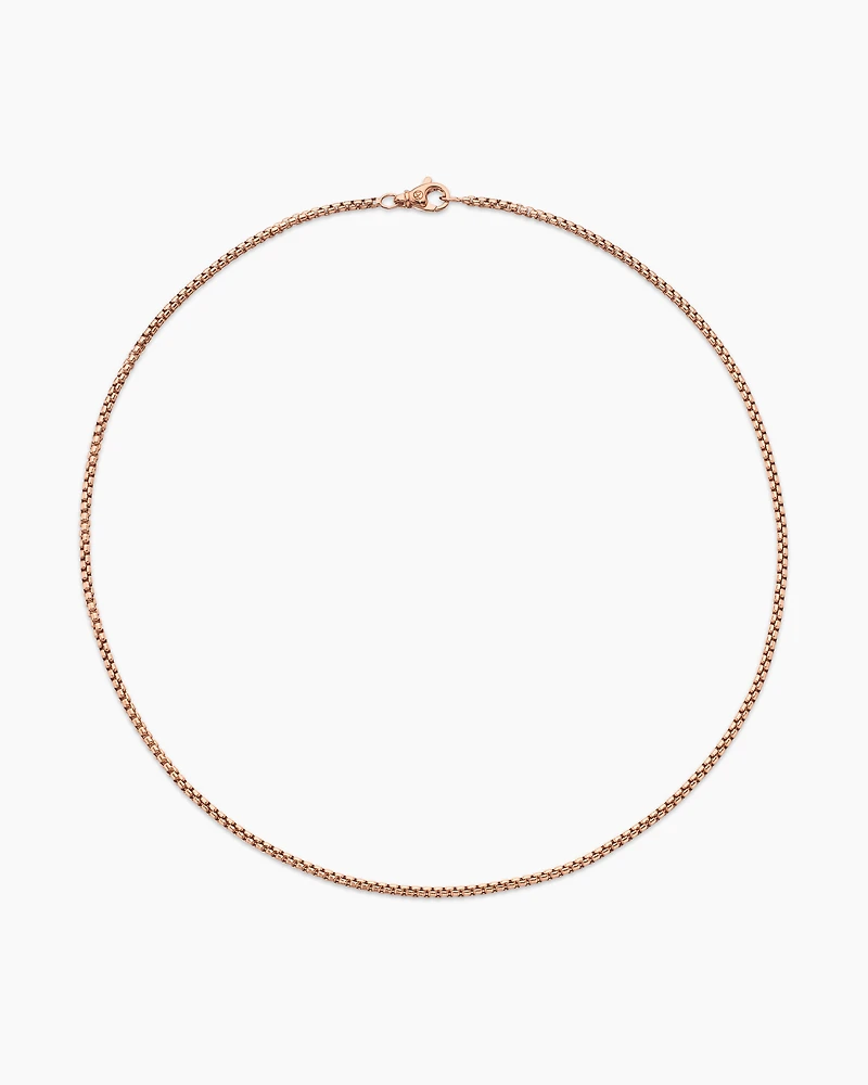Box Chain Necklace 18K Rose Gold