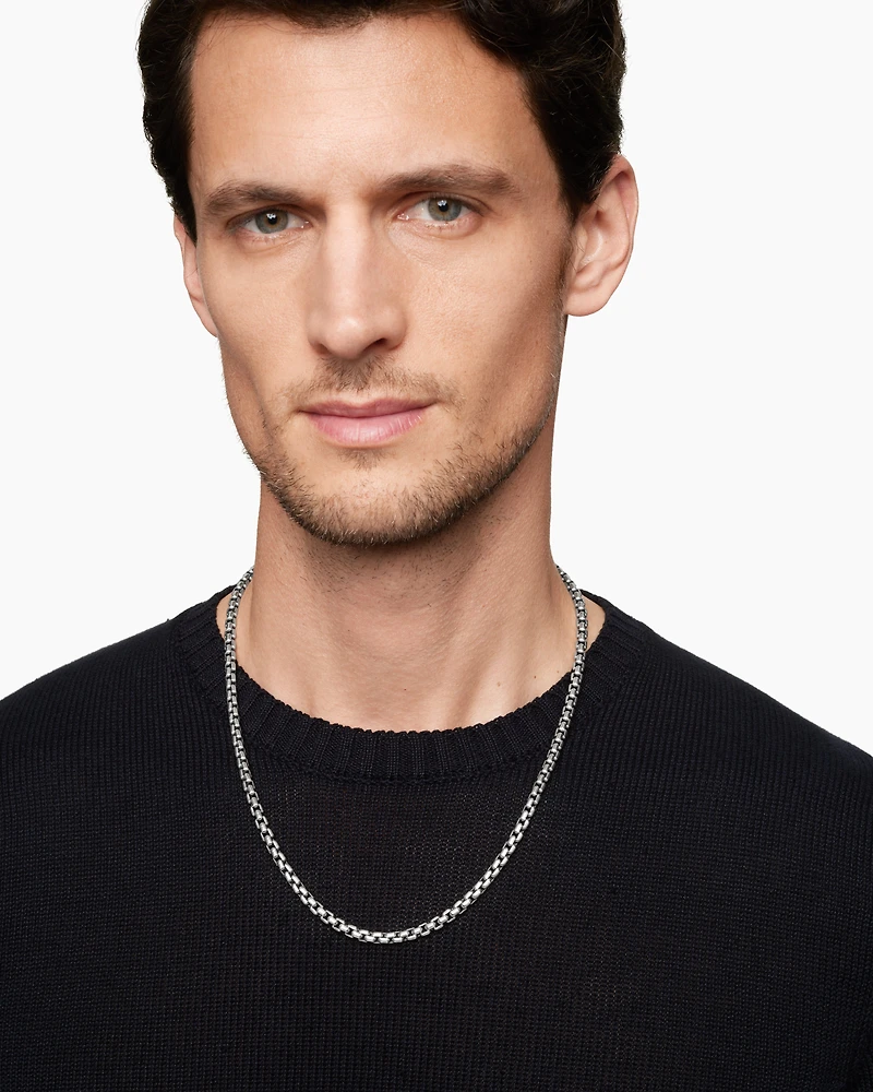 Box Chain Necklace Sterling Silver, 4.8mm