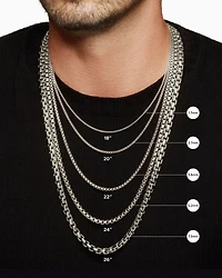Box Chain Necklace Sterling Silver, 4.8mm
