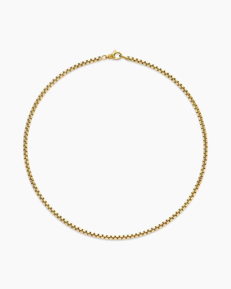 Box Chain Necklace 18K Yellow Gold