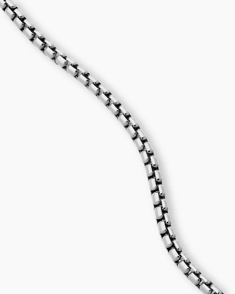 Box Chain Necklace 18K White Gold