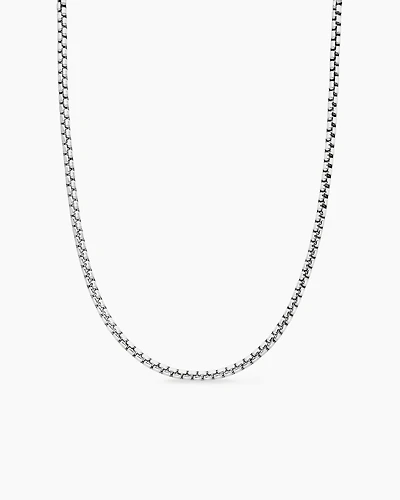 Box Chain Necklace 18K White Gold
