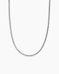 Box Chain Necklace 18K White Gold