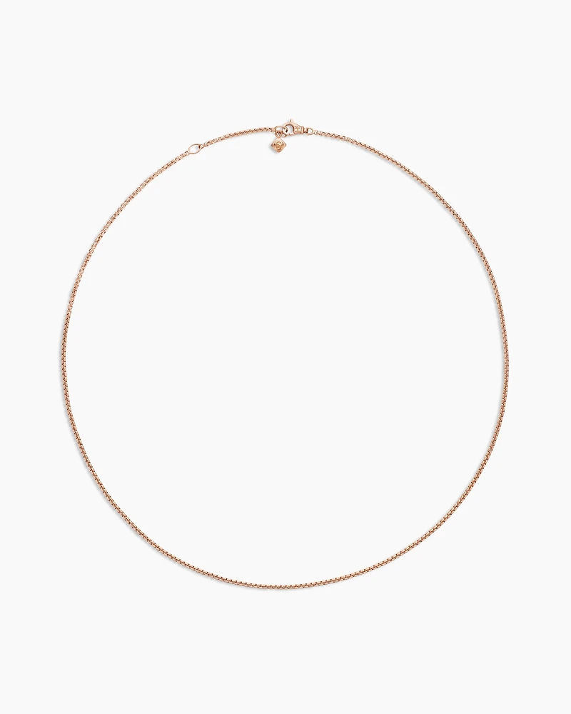 Box Chain Necklace in 18K Rose Gold